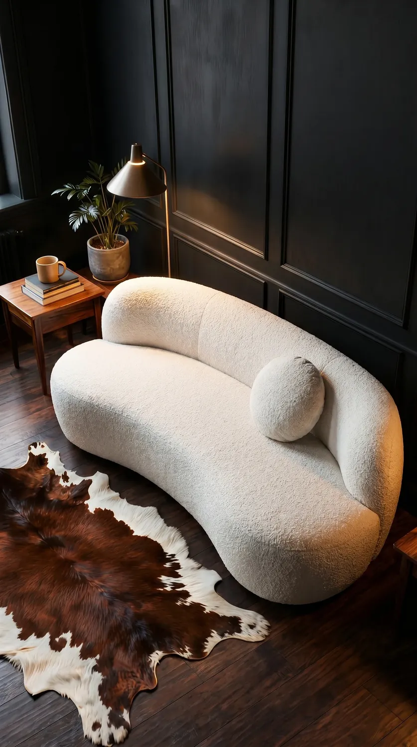 Divano con chaise longue in salotto moderno
