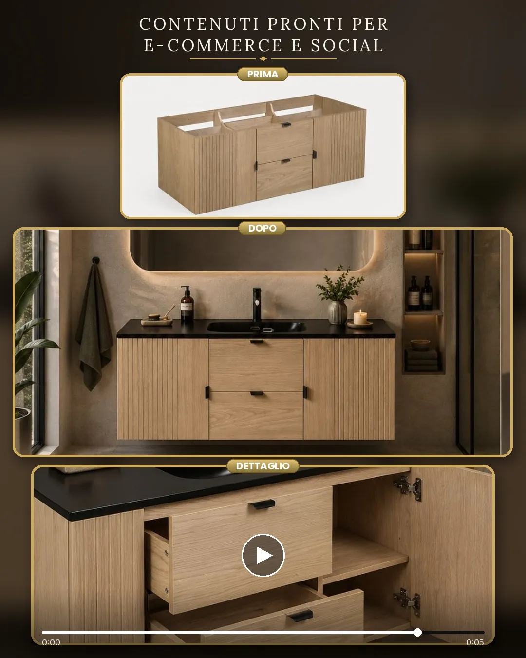 Mobile da bagno sospeso con lavabo in ambiente moderno