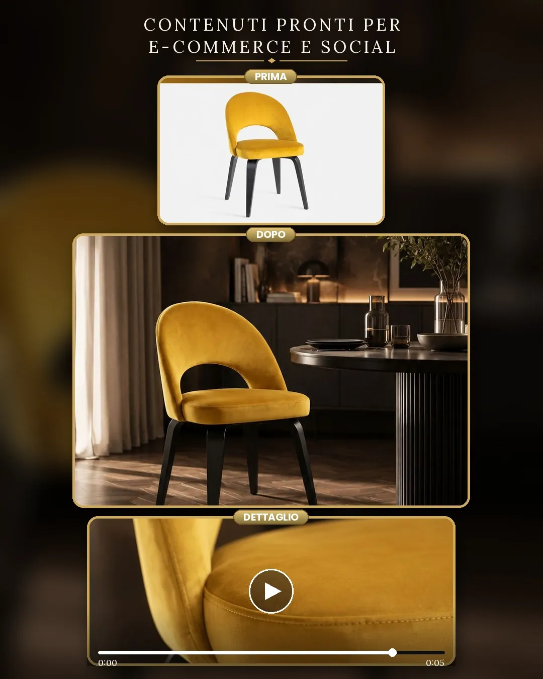 Sedia imbottita in ambiente living contemporaneo