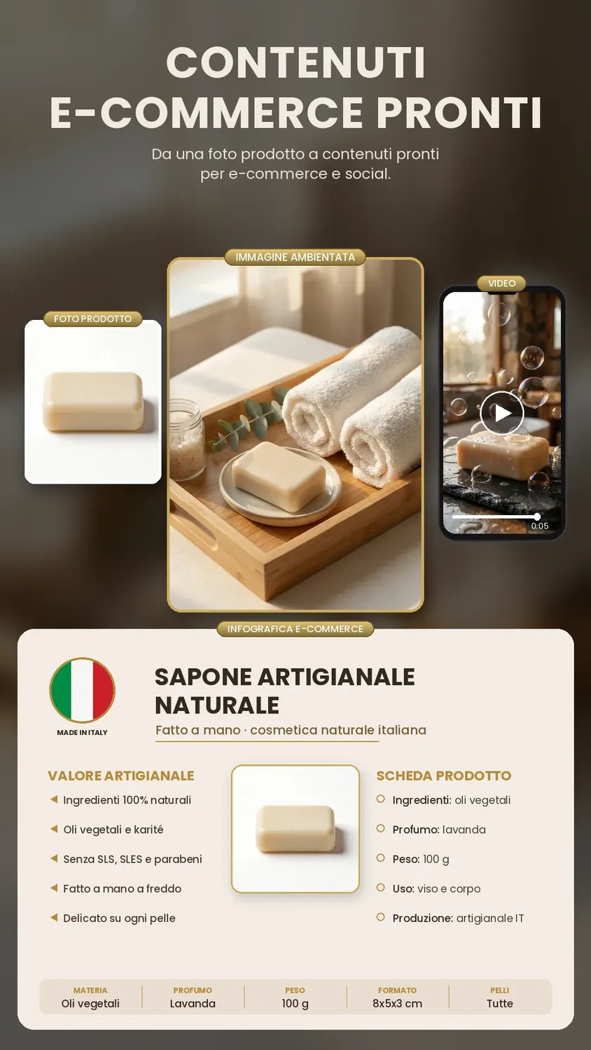 Immagine prodotto di sapone artigianale per beauty e skincare | CS Creation