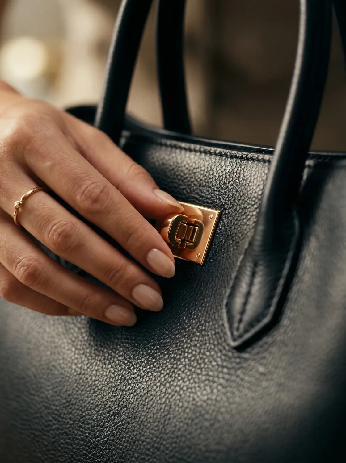 Immagine prodotto di borsa nera dettaglio pelle per borse e accessori | CS Creation